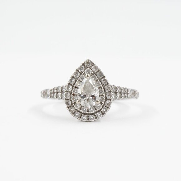 Disney Zales Enchanted Ariel Natural Diamond 14k Teardrop Pear Engagement Ring 💍 - Picture 14 of 14